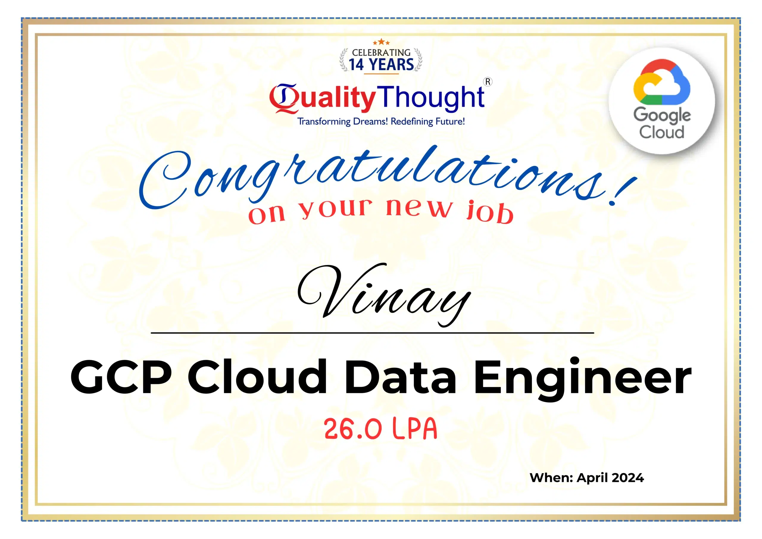 GCP Google Data Engineer Training Certificate