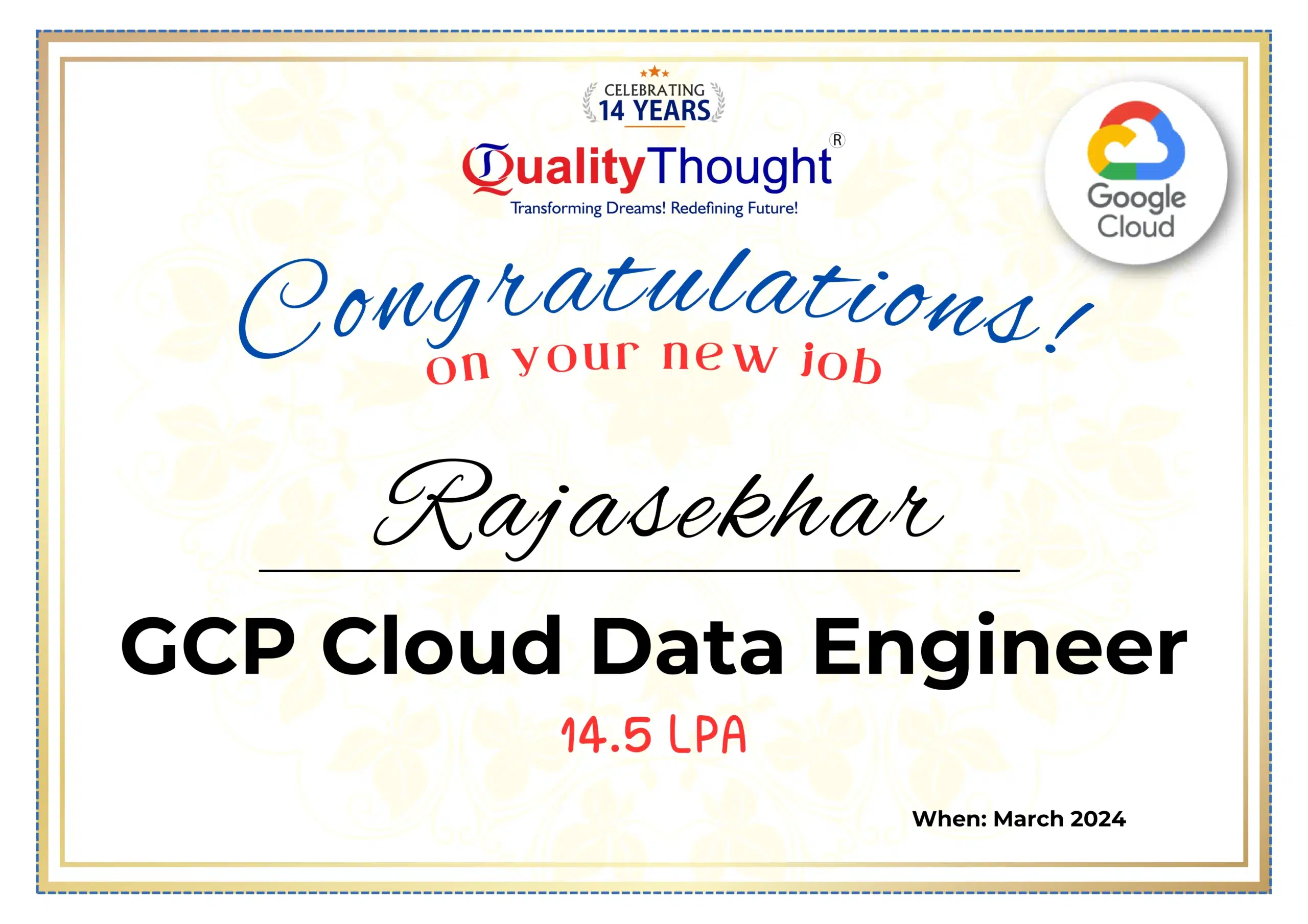 GCP Google Data Engineer Training Certificate