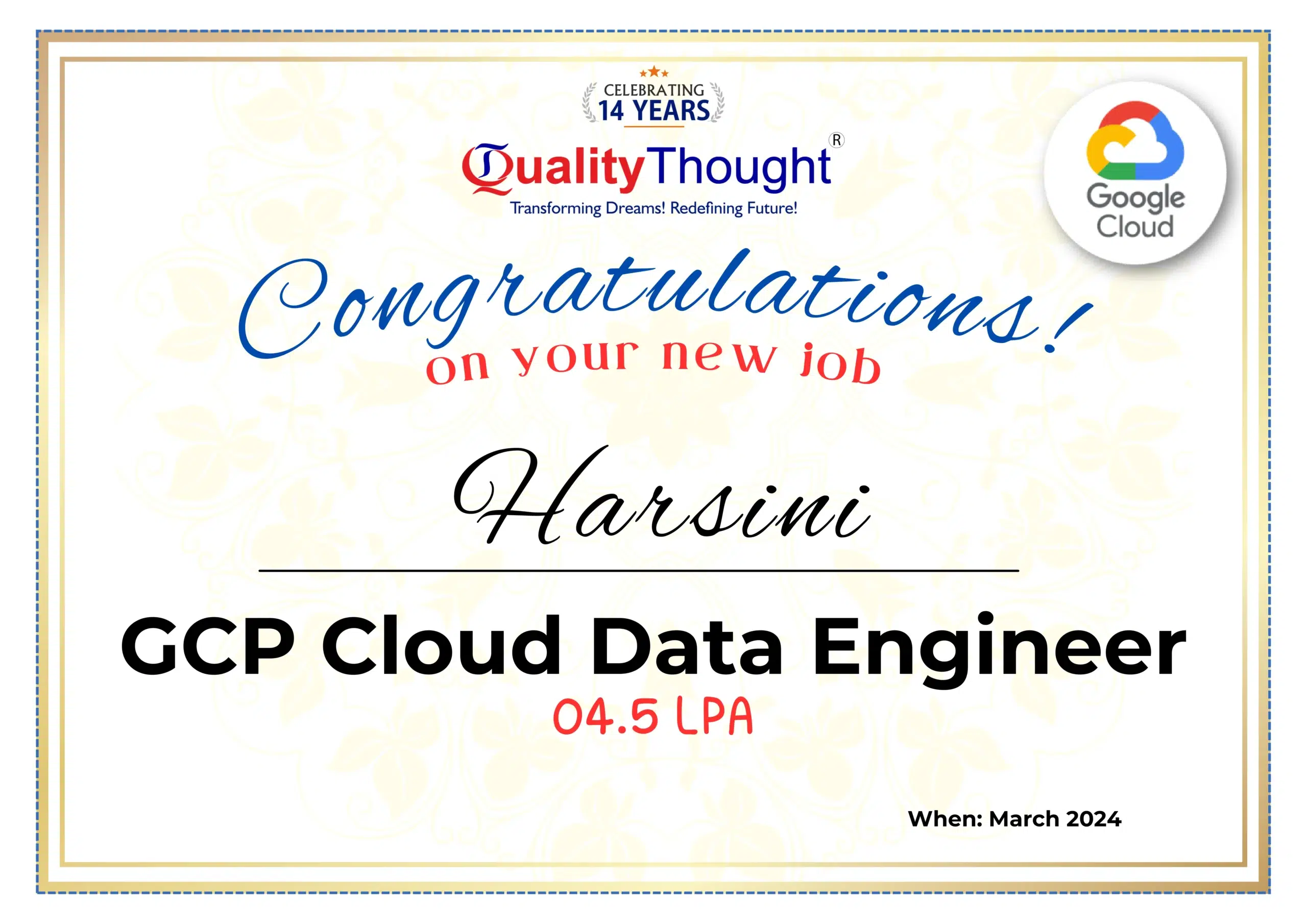 GCP Google Data Engineer Training Certificate