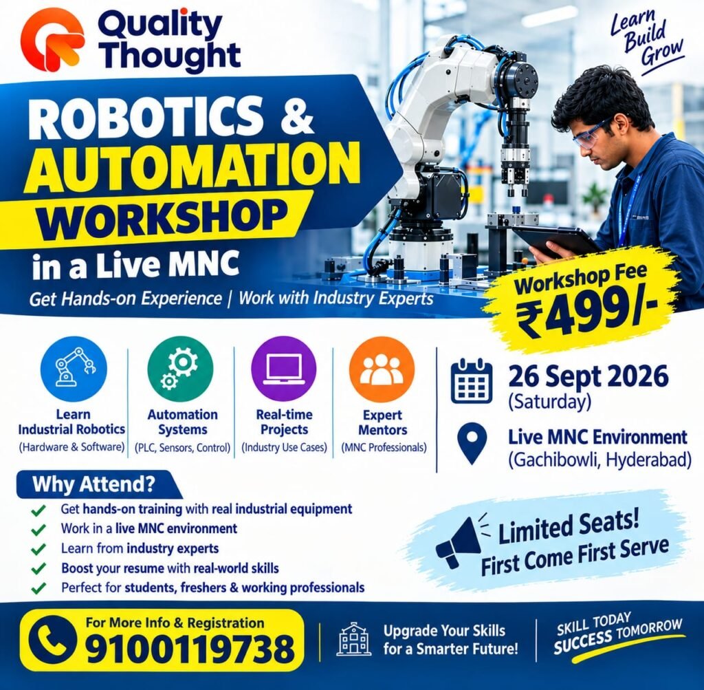Robotics and Video Editing Workshop in Hyderabad by Quality Thought